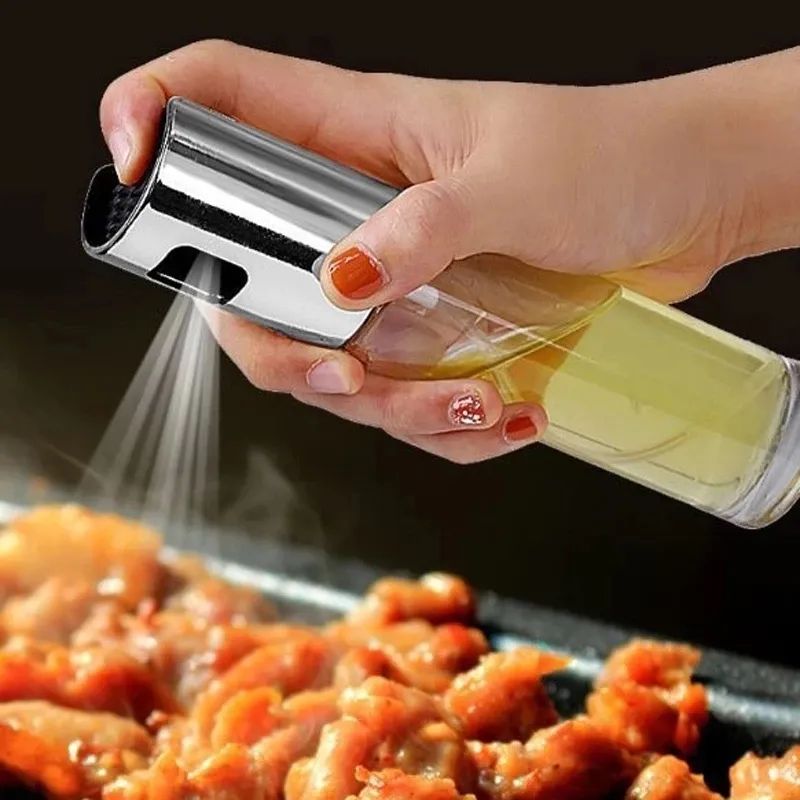 2-in-1 Oil Sprayer & Push Type Olive Oil Dispenser Bottle – Leak-Proof Glass Spray Bottle for BBQ, Air Fryer, Salad & Cooking | ALL BAZAR