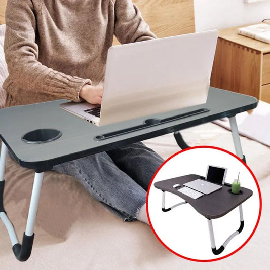 Foldable Laptop Table with Cup & Tab Holder – Multipurpose Bed & Study Desk | ALL BAZAR