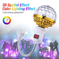 LED Colorful Magic Ball Lamp with Holder – 360° Rotating Party Light Bulb | ALL BAZAR