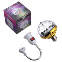 LED Colorful Magic Ball Lamp with Holder – 360° Rotating Party Light Bulb | ALL BAZAR