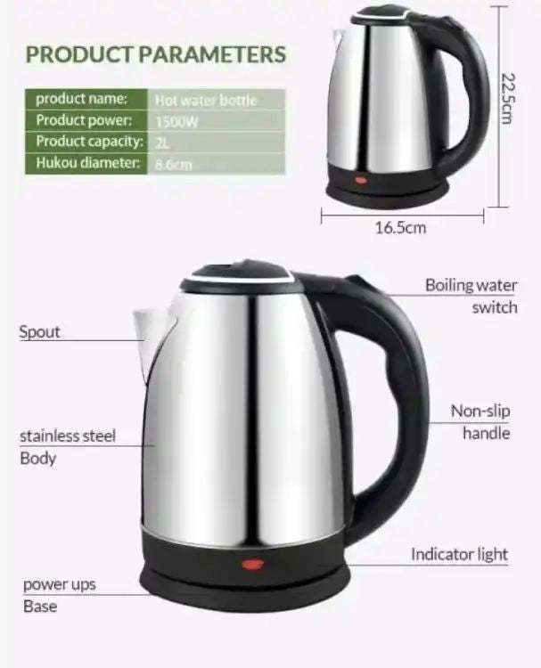 Electric Kettle – Premium Quality Polished Body | Automatic Shut-Off & Fast Boil – ALL BAZAR