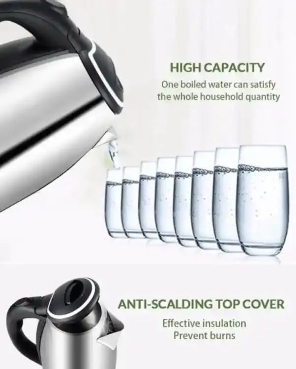 Electric Kettle – Premium Quality Polished Body | Automatic Shut-Off & Fast Boil – ALL BAZAR