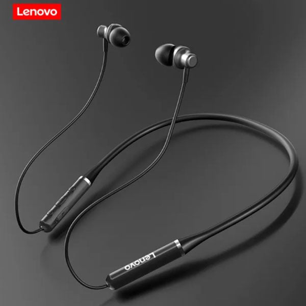 Lenovo HE05 Neckband Bluetooth Earphones – Wireless Headset with Deep Bass & Long Battery | ALL BAZAR