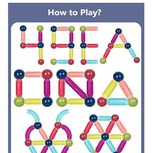 25-Piece Magnetic Bar Blocks for Brain Development | ALL BAZAR