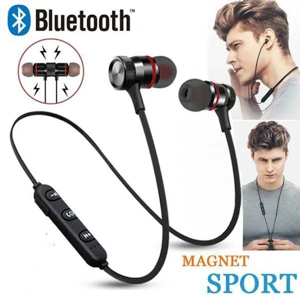 Magnetic Bluetooth Wireless Stereo Sports In-Ear Handsfree – Original Wireless Headset with Mic | ALL BAZAR