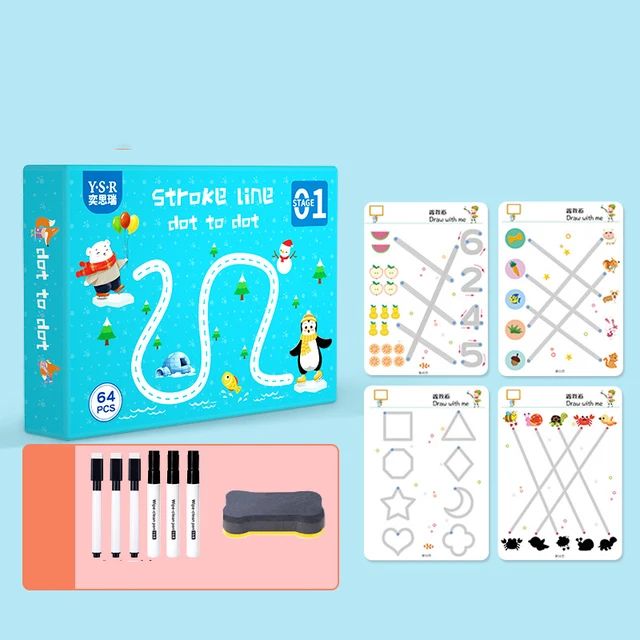 Magic Tracing Workbook for Kids – 64 Pages | Montessori Learning Book | ALL BAZAR