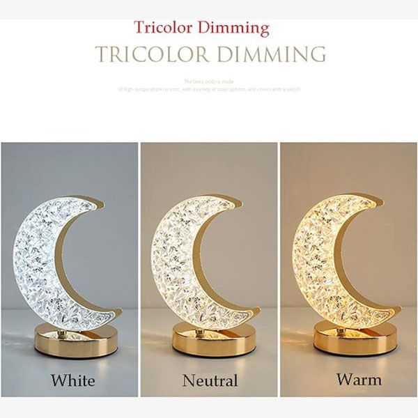 Moon Table Lamp – Touch Control Nightstand Lamp with 3 Color Modes | USB Rechargeable | ALL BAZAR