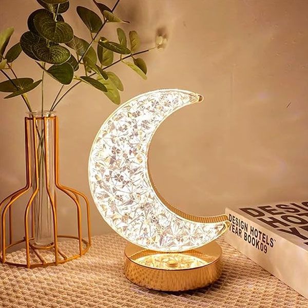 Moon Table Lamp – Touch Control Nightstand Lamp with 3 Color Modes | USB Rechargeable | ALL BAZAR