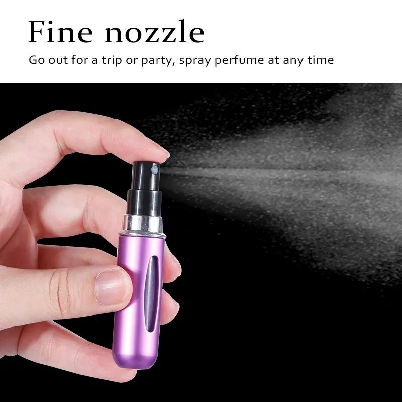 Pack of 4 – Mini Refillable Perfume Atomizer Bottles (5ml Each) | ALL BAZAR
