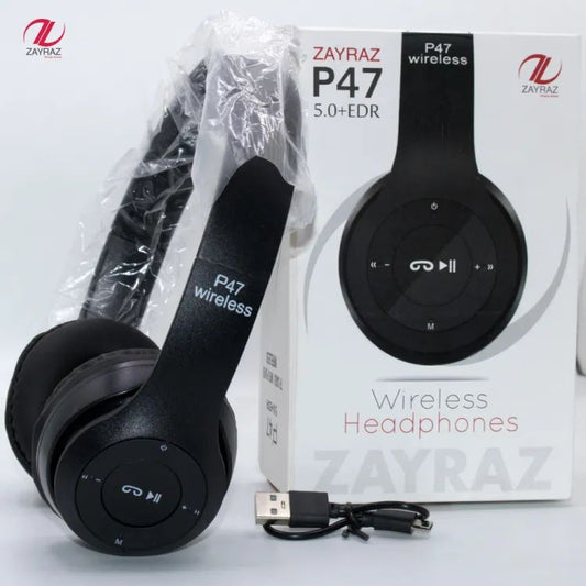 P47 Wireless Bluetooth Foldable Headphone – Noise Cancelling, Sweatproof, Mic & Memory Card Slot | ALL BAZAR