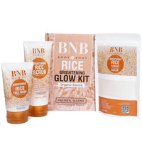 Pack of 3 – BNB Rice Extract Bright & Glow Kit with Golden Cap & Box | ALL BAZAR