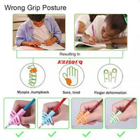✍️ 5-Pack Pencil Grips for Kids – Soft Silicone Handwriting Trainer | ALL BAZAR