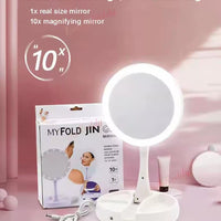 LED Magnification Makeup Mirror – Portable Vanity Light Mirror with 10X Zoom | ALL BAZAR