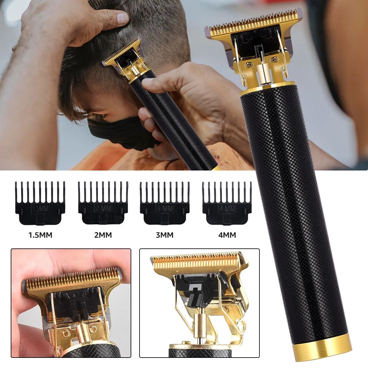 Black T9 Rechargeable Trimmer – Hair & Beard Clipper | ALL BAZAR