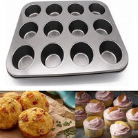 Silicone Muffin Baking Pan – 12 Cup Large Cupcake Tray Nonstick Bakeware | BPA Free, Dishwasher & Microwave Safe – ALL BAZAR