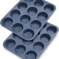 Silicone Muffin Baking Pan – 12 Cup Large Cupcake Tray Nonstick Bakeware | BPA Free, Dishwasher & Microwave Safe – ALL BAZAR