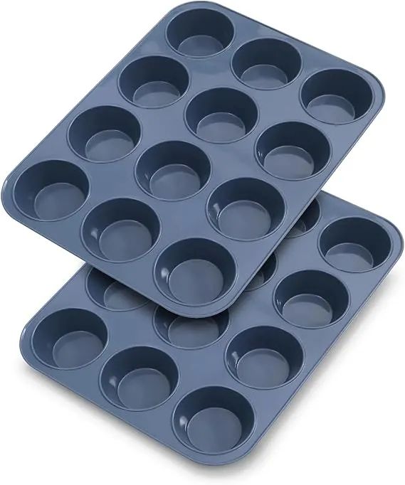 Silicone Muffin Baking Pan – 12 Cup Large Cupcake Tray Nonstick Bakeware | BPA Free, Dishwasher & Microwave Safe – ALL BAZAR