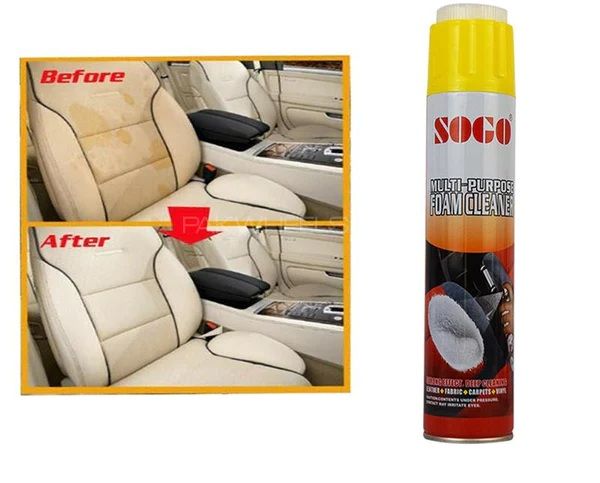 Pack of 2-Sogo Multi-Purpose Foam Cleaner 650ml – For Fabric, Carpet, Leather, Car Seats & More | ALL BAZAR