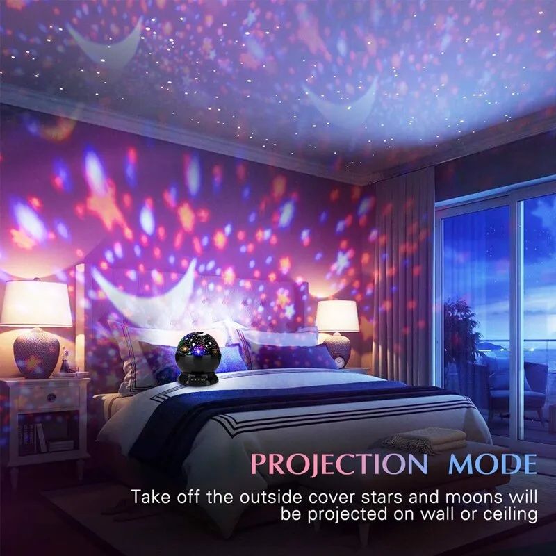 Star Lamp Projector – 360° Rotating Starry Sky Moon Night Light | LED RGB Galaxy Projector Lamp | ALL BAZAR