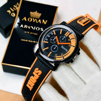 Stylish Sports Analog Rubber Orange Strap Watch for Men & Boys | ALL BAZAR