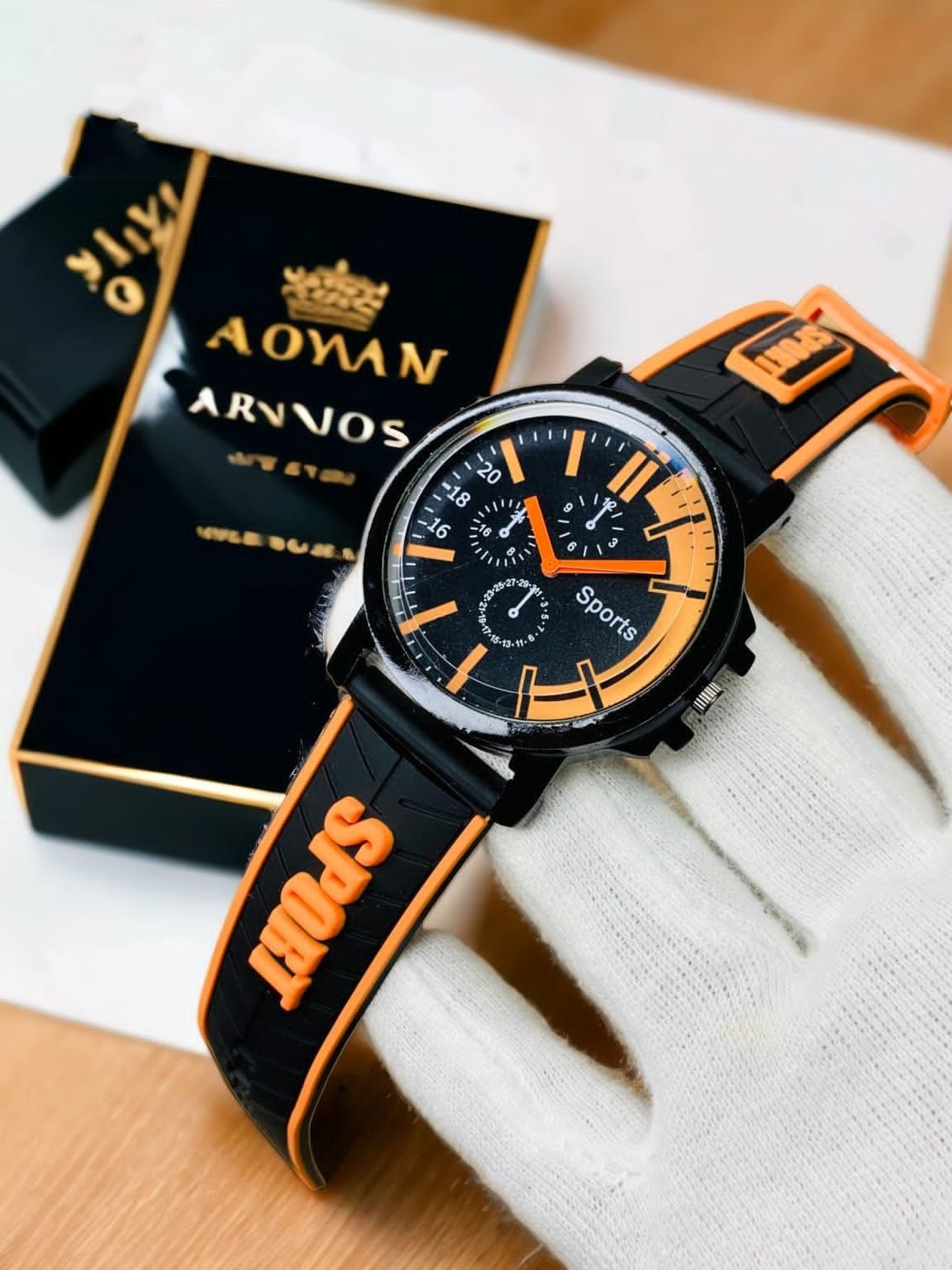 Stylish Sports Analog Rubber Orange Strap Watch for Men & Boys | ALL BAZAR