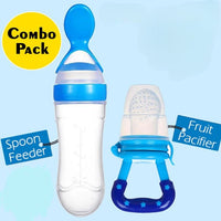 🍼 Combo Baby Spoon Feeder Bottle + Free Fruit Pacifier | ALL BAZAR