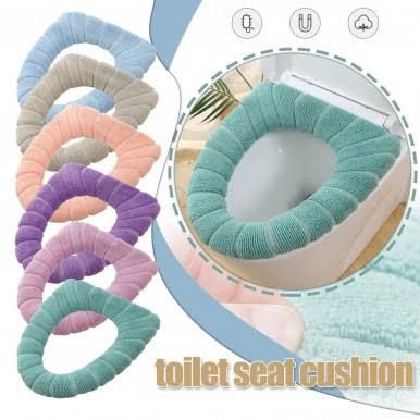 Pack of 2-Toilet Seat Cushion Cover – Warm, Washable, Universal Fit Bathroom Mat | ALL BAZAR