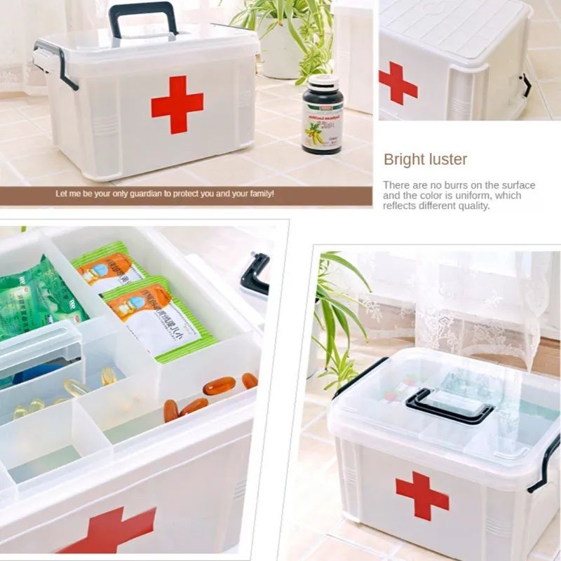 Transparent Plastic Medicine Storage Box | First Aid Kit & Pill Organizer – ALL BAZAR