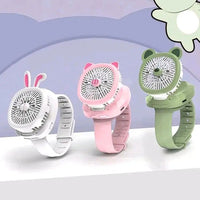 🧊 Cool & Cute Cartoon Fan Watch for Kids – 3-Speed Rechargeable Wrist Fan | ALL BAZAR
