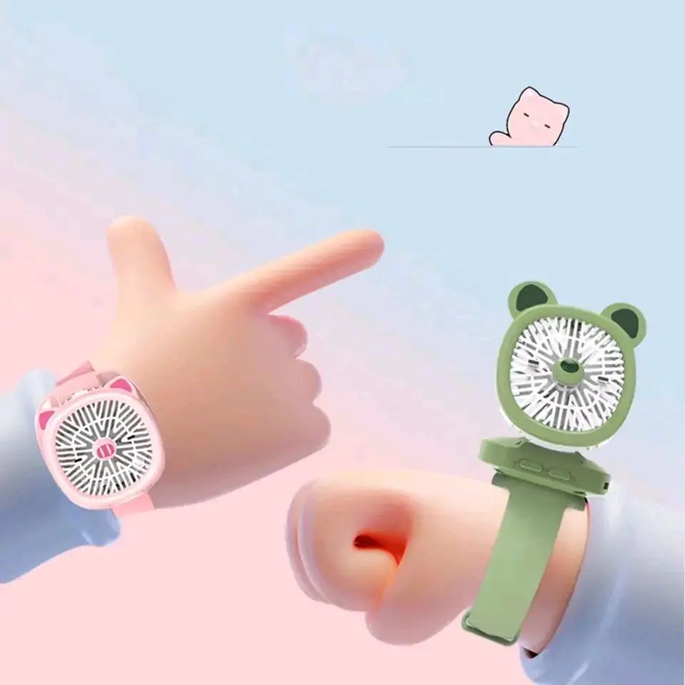 🧊 Cool & Cute Cartoon Fan Watch for Kids – 3-Speed Rechargeable Wrist Fan | ALL BAZAR