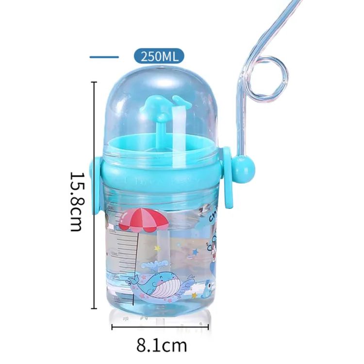 🐳 Kids Whale Spray Water Cup with Strap & Straw – Drop-Proof | ALL BAZAR